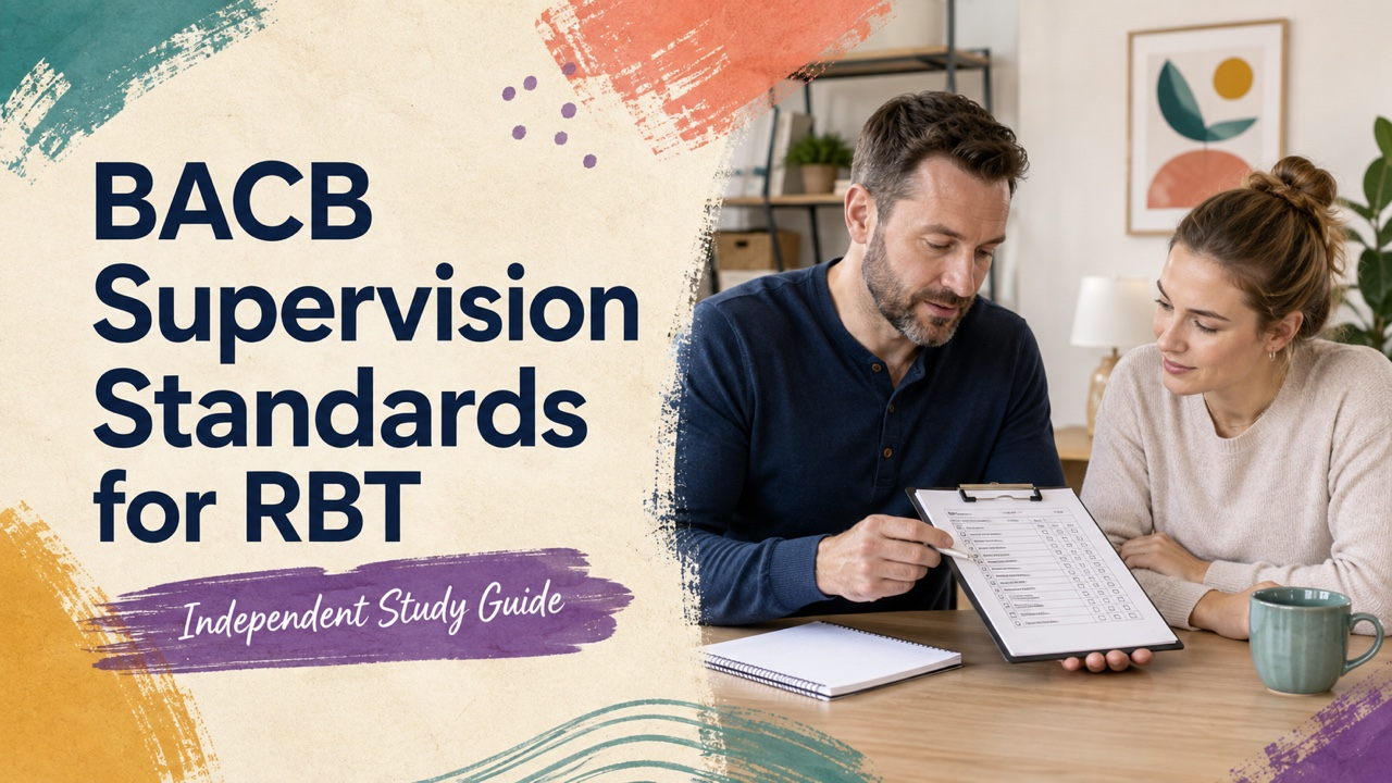 bacb supervision standards for rbt study guide with white adult RBT candidate