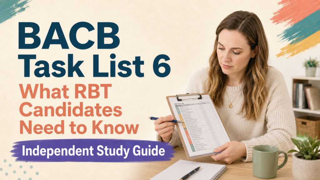bacb task list 6 study guide with white adult RBT candidate