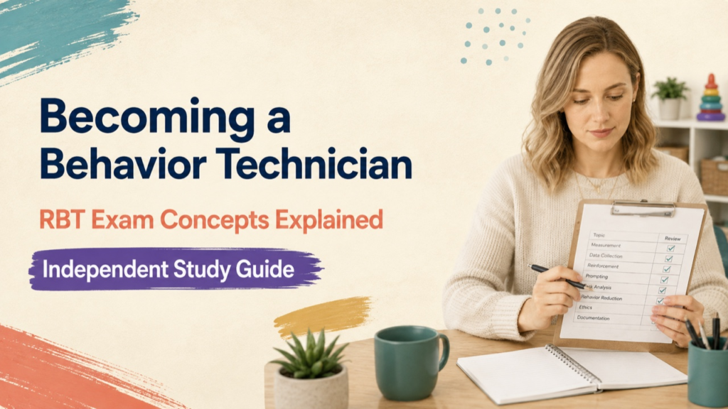 becoming a behavior technician study guide with white adult RBT candidate