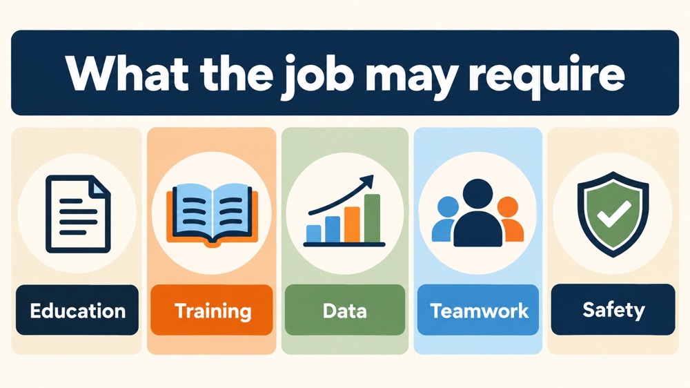 Behavior technician autism spectrum personality traits job requirements grouped into education, training, data, teamwork, and
