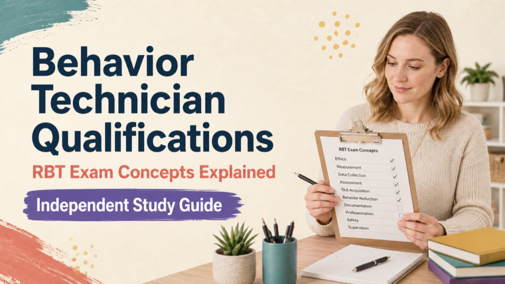 behavior technician qualifications study guide with white adult RBT candidate