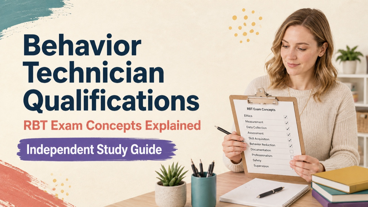 behavior technician qualifications study guide with white adult RBT candidate