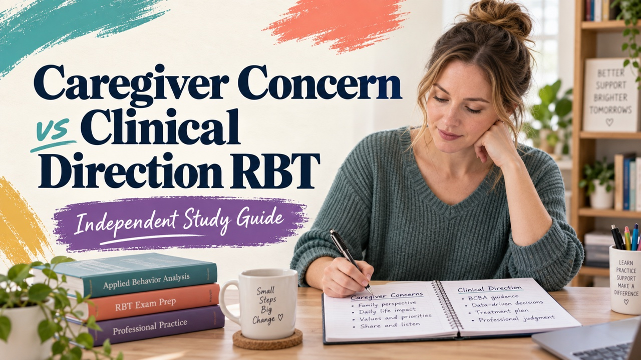 caregiver concern vs clinical direction rbt study guide with white adult RBT candidate