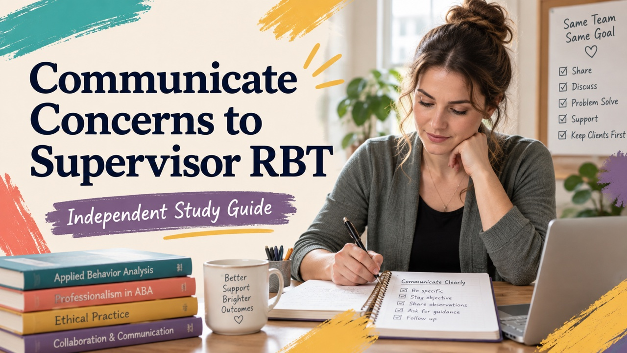 communicate concerns to supervisor rbt study guide with white adult RBT candidate