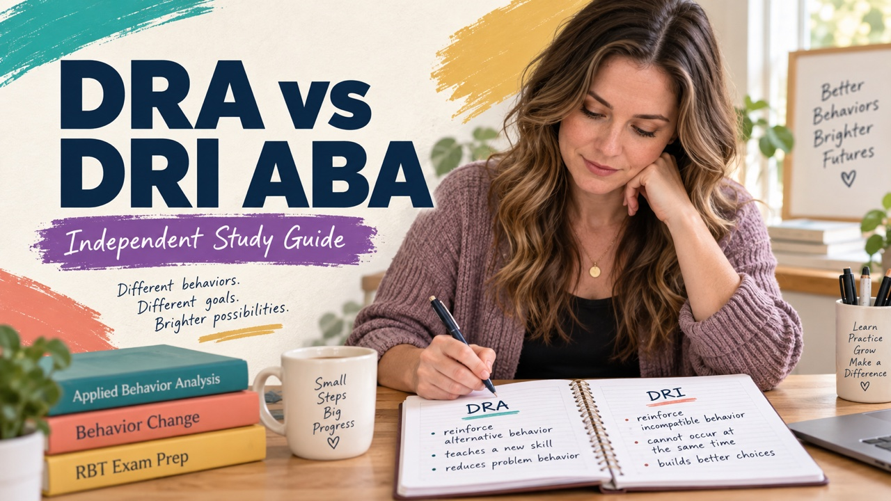 difference between dra and dri aba study guide with white adult RBT candidate