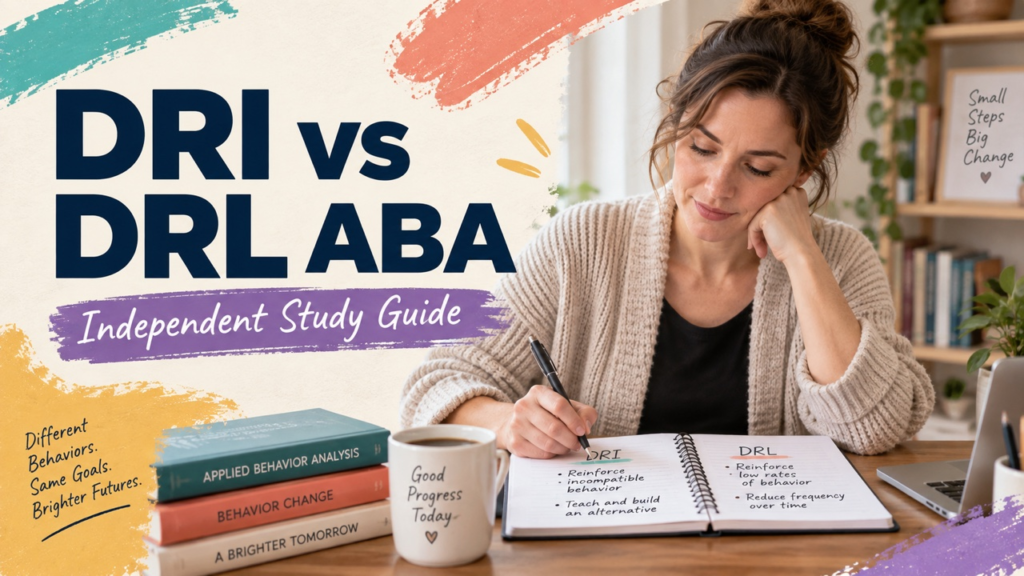 difference between dri and drl aba study guide with white adult RBT candidate