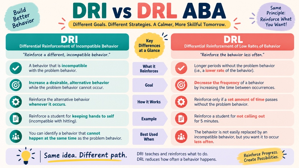 difference between dri and drl aba RBT study checklist