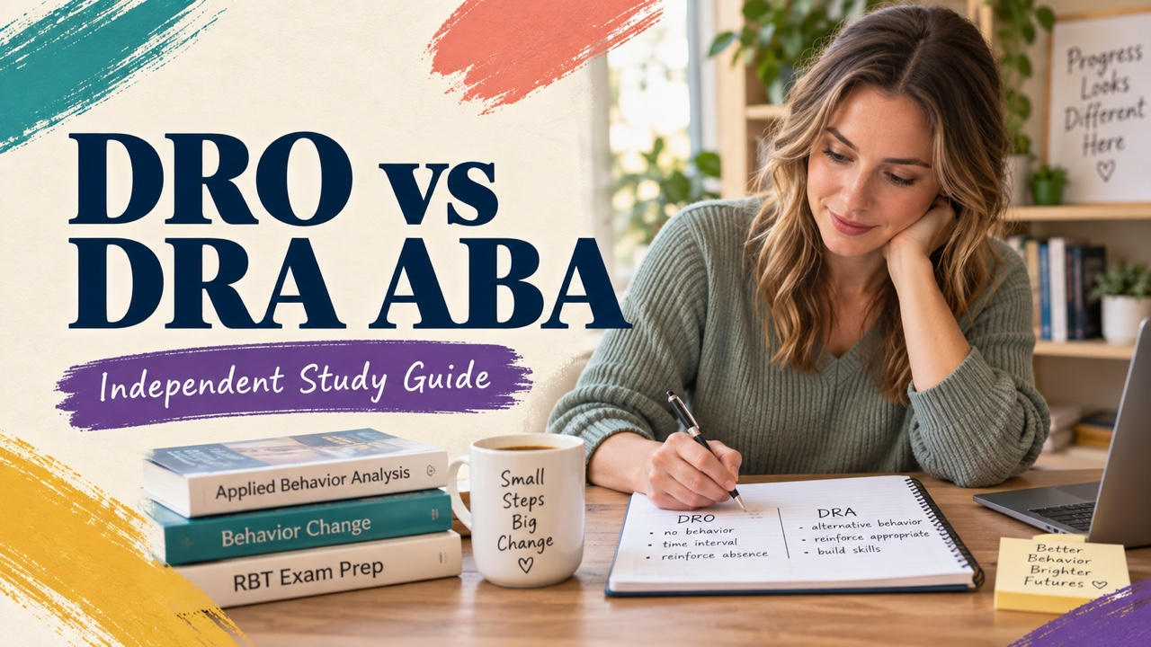 difference between dro and dra aba study guide with white adult RBT candidate