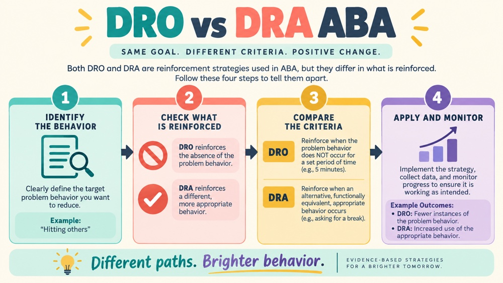 difference between dro and dra aba concept sequence for RBT study