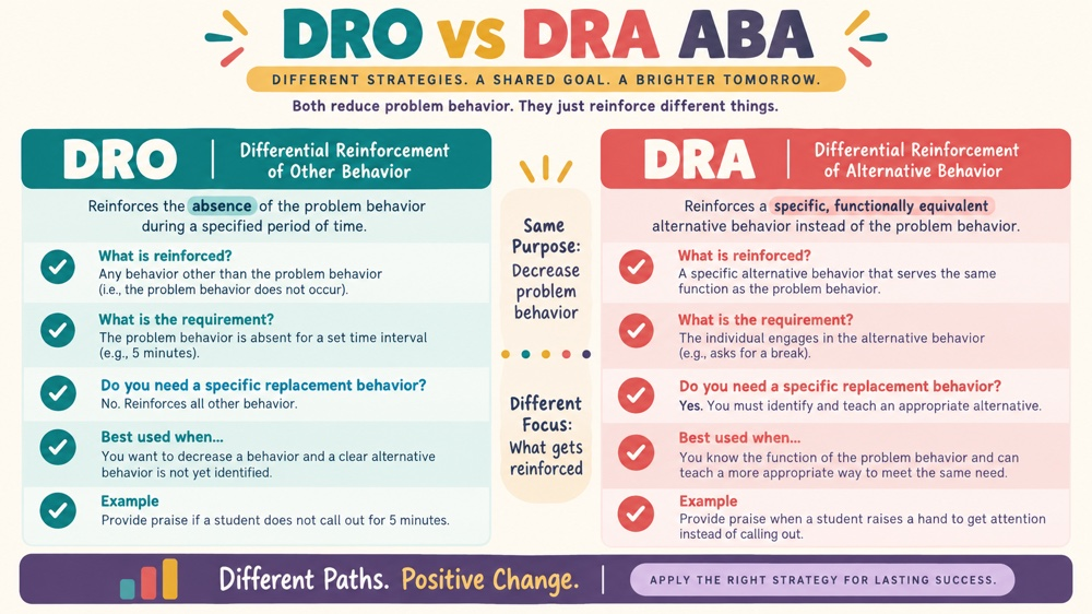 difference between dro and dra aba RBT study checklist
