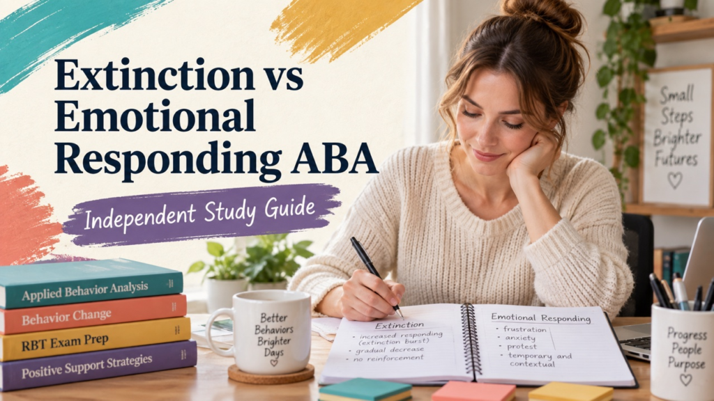 difference between extinction and emotional responding aba study guide with white adult RBT candidate
