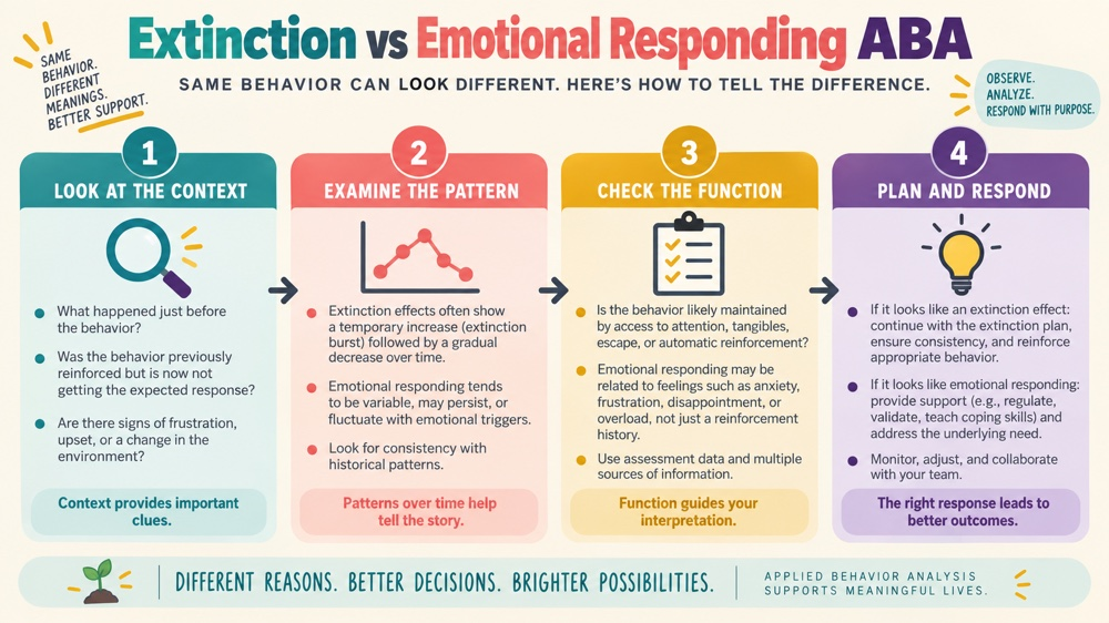 difference between extinction and emotional responding aba concept sequence for RBT study