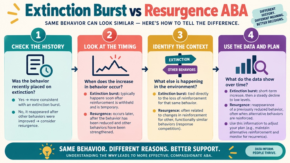 difference between extinction burst and resurgence aba concept sequence for RBT study