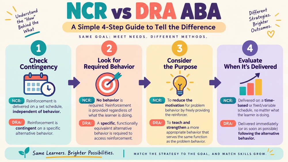 difference between ncr and dra aba concept sequence for RBT study