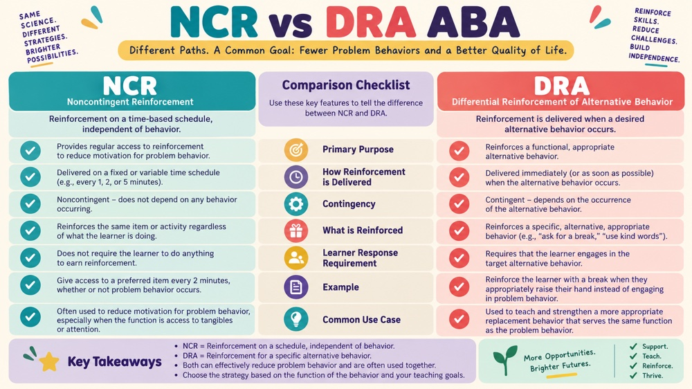 difference between ncr and dra aba RBT study checklist