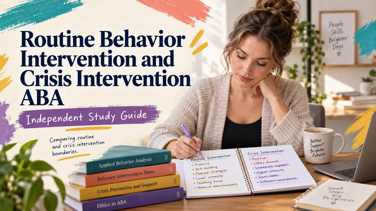 difference between routine behavior intervention and crisis intervention aba study guide with white adult RBT candidate