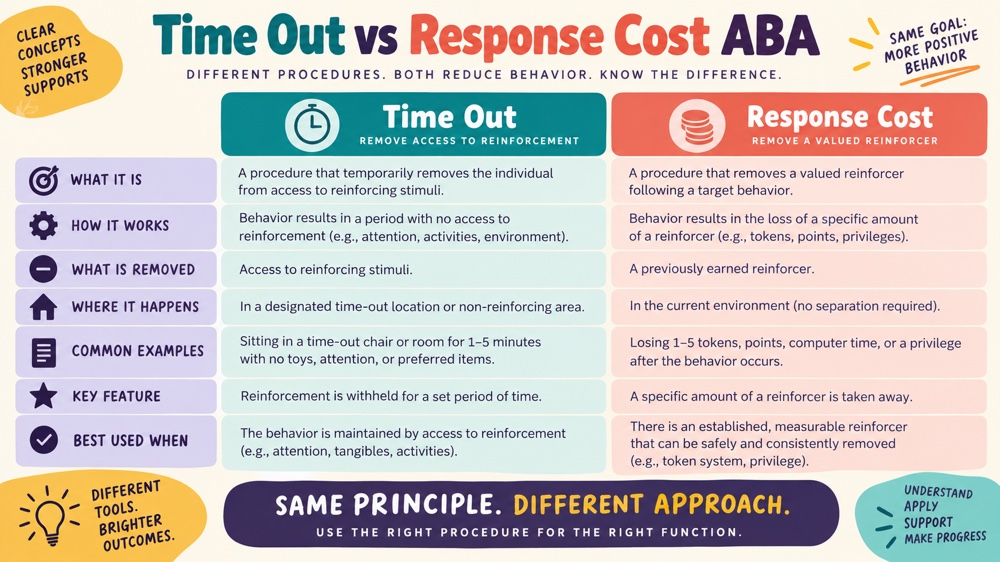 difference between time out and response cost aba RBT study checklist