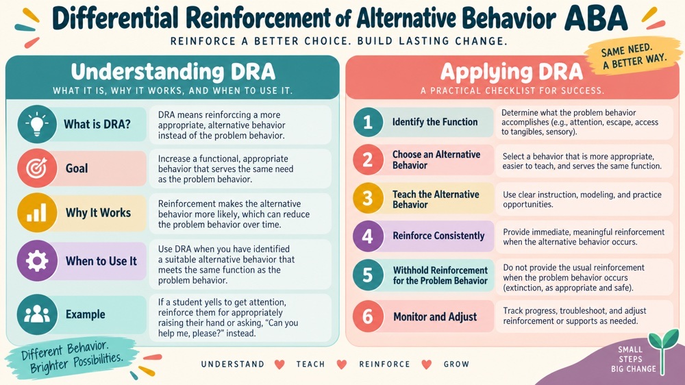 differential reinforcement of alternative behavior aba RBT study checklist