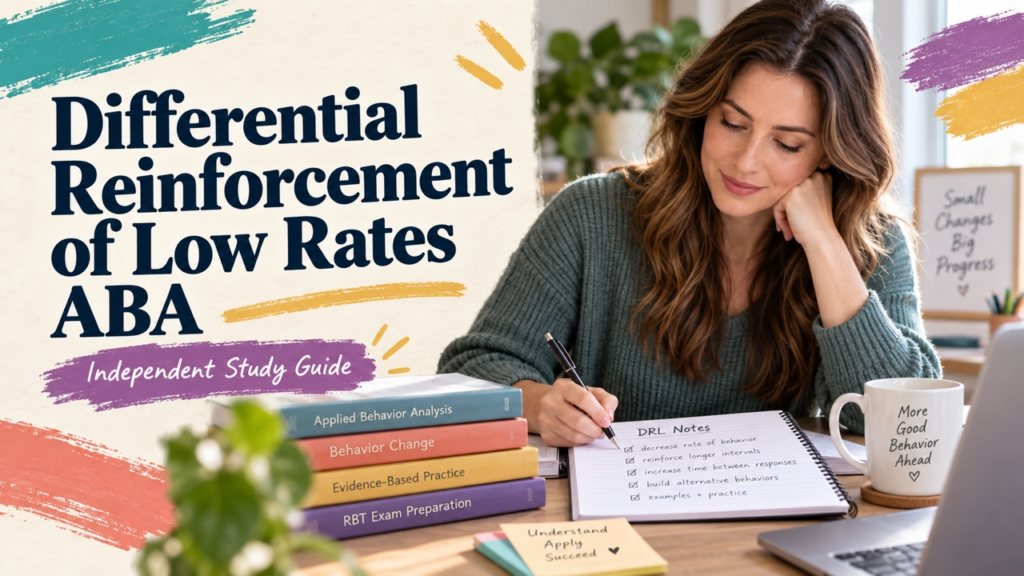 differential reinforcement of low rates aba study guide with white adult RBT candidate