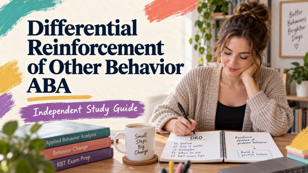 differential reinforcement of other behavior aba study guide with white adult RBT candidate