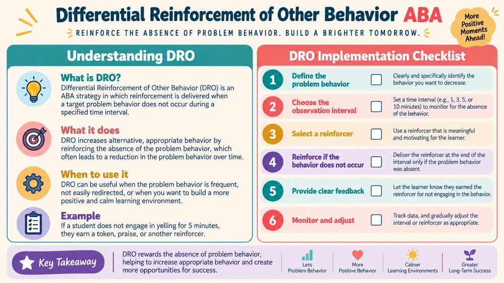differential reinforcement of other behavior aba RBT study checklist