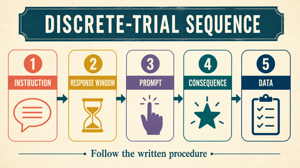 discrete trial training aba definition concept sequence for RBT study