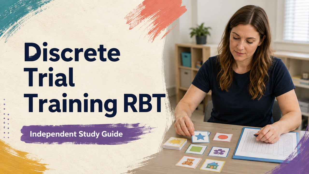 discrete trial training rbt study guide with white adult RBT candidate