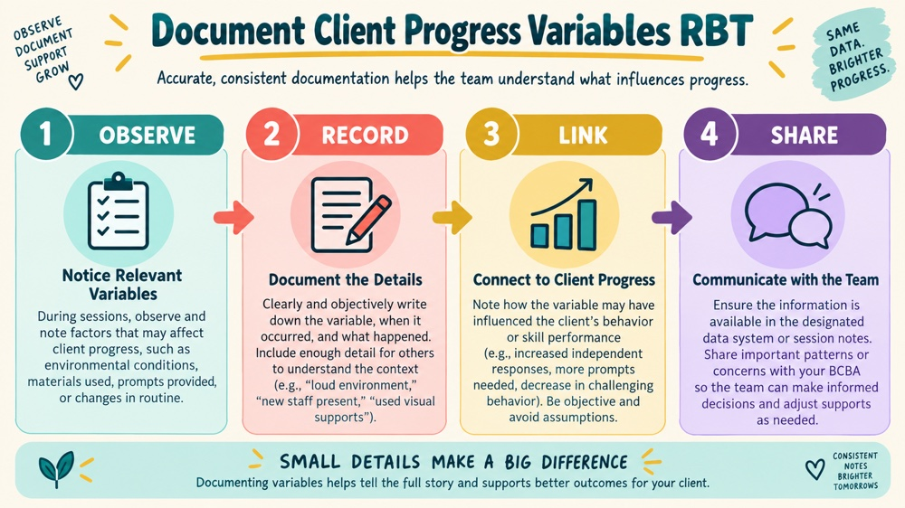 document client progress variables rbt concept sequence for RBT study