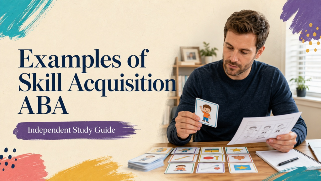 examples of skill acquisition aba study guide with white adult RBT candidate