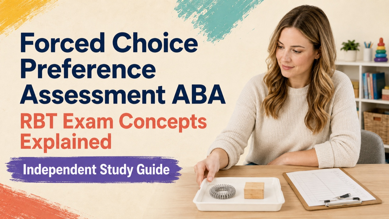 forced choice preference assessment aba study guide with white adult RBT candidate