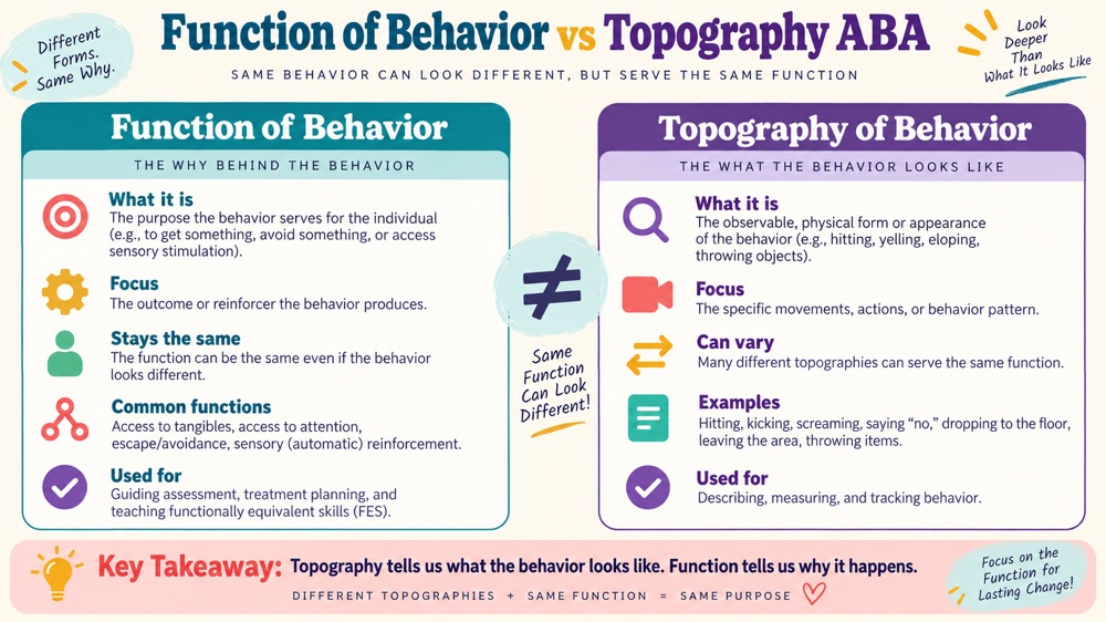 function of behavior vs topography aba RBT study checklist