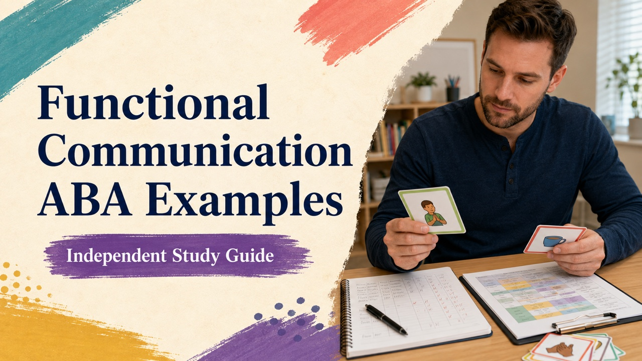 functional communication aba examples study guide with white adult RBT candidate