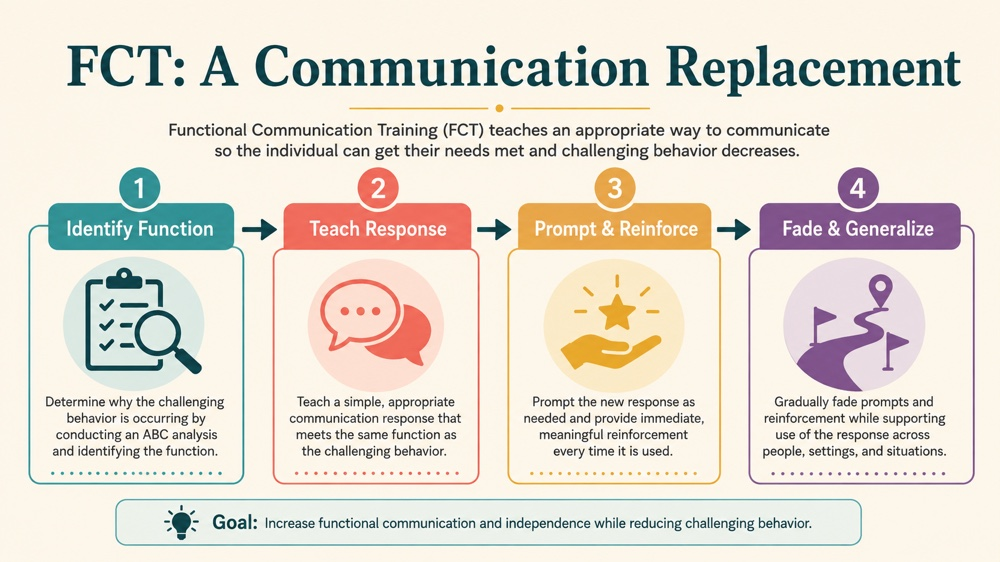 functional communication training fct in aba concept map for RBT study