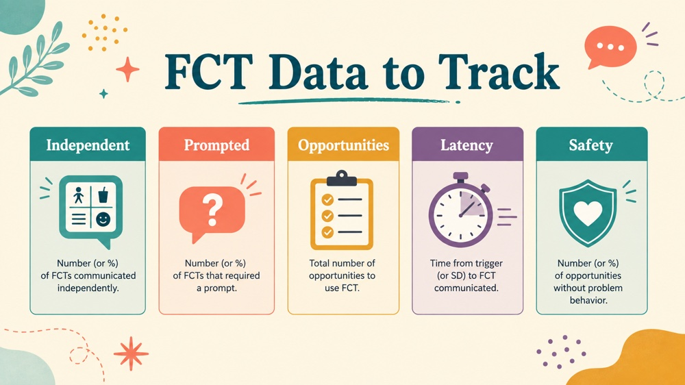 functional communication training fct in aba RBT study checklist infographic