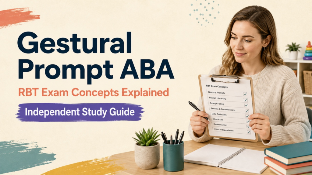 gestural prompt aba study guide with white adult RBT candidate