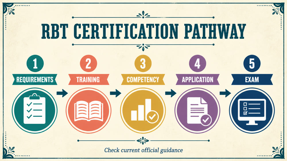 how do I get RBT certified pathway from training to application and exam