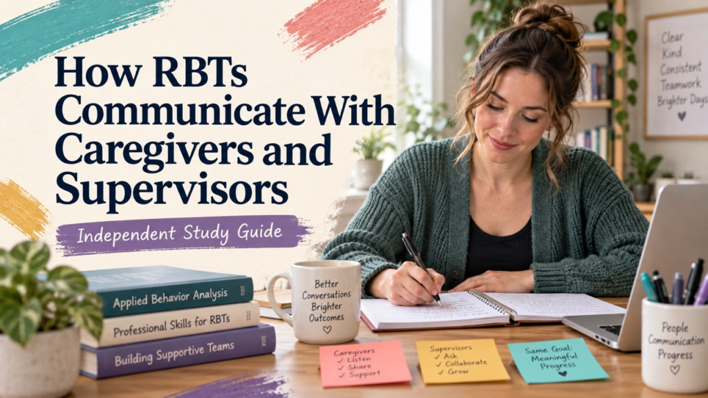 how rbts communicate with caregivers and supervisors study guide with white adult RBT candidate