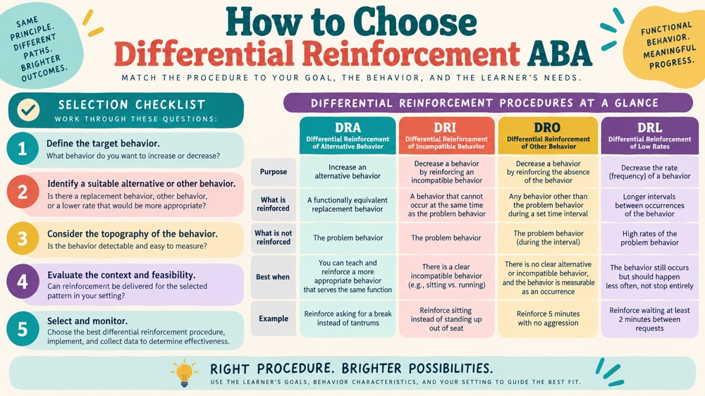 how to choose differential reinforcement aba RBT study checklist