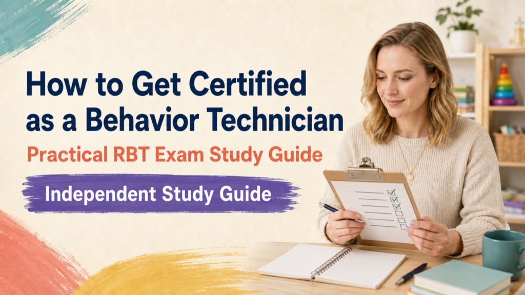how to get certified as a behavior technician study guide with white adult RBT candidate