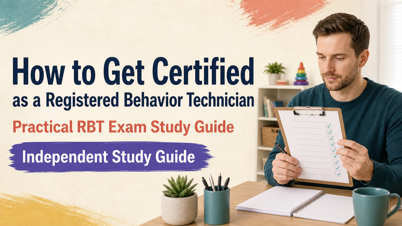 how to get certified as a registered behavior technician study guide with white adult RBT candidate