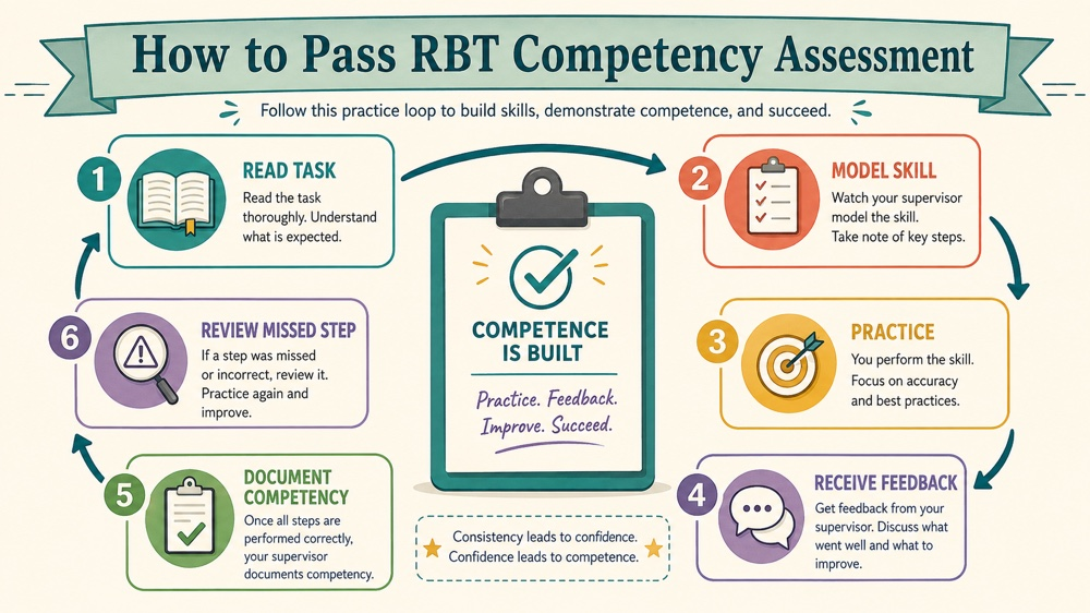 how to pass rbt competency assessment concept sequence for RBT study