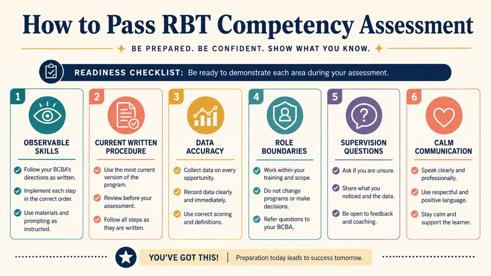 how to pass rbt competency assessment RBT study checklist