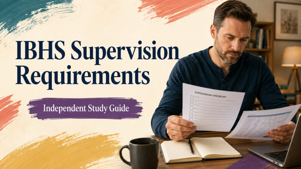 ibhs supervision requirements study guide with white adult RBT candidate