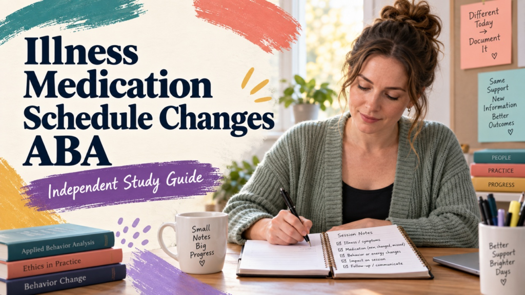 illness medication schedule changes aba study guide with white adult RBT candidate