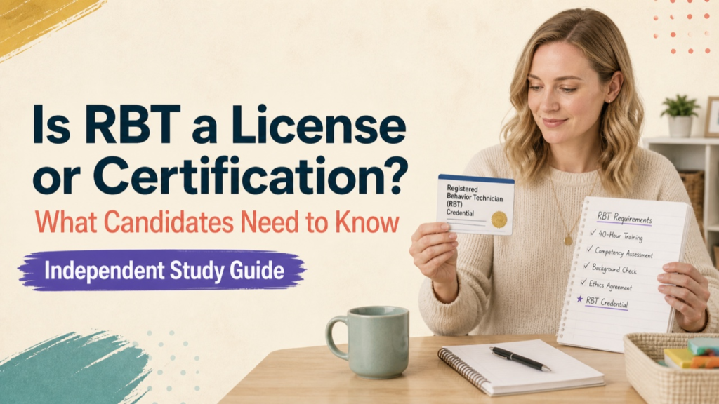 is rbt a license or certification study guide with white adult RBT candidate