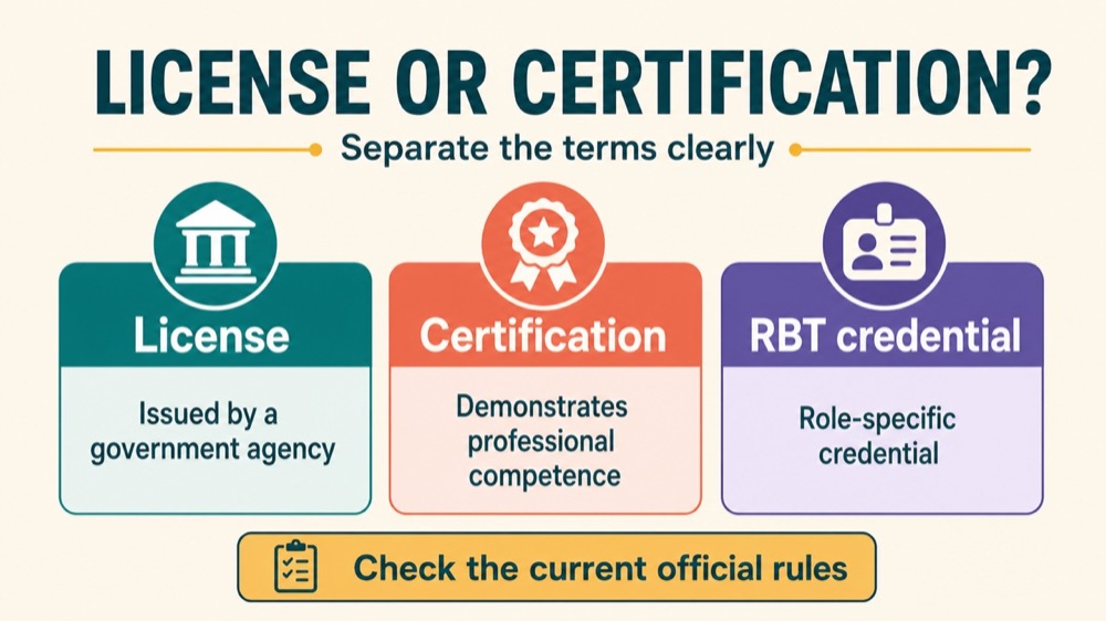 is rbt a license or certification concept sequence for RBT study
