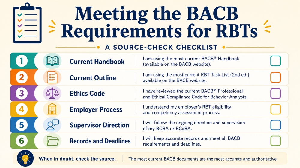 meeting the bacb requirements for rbts RBT study checklist