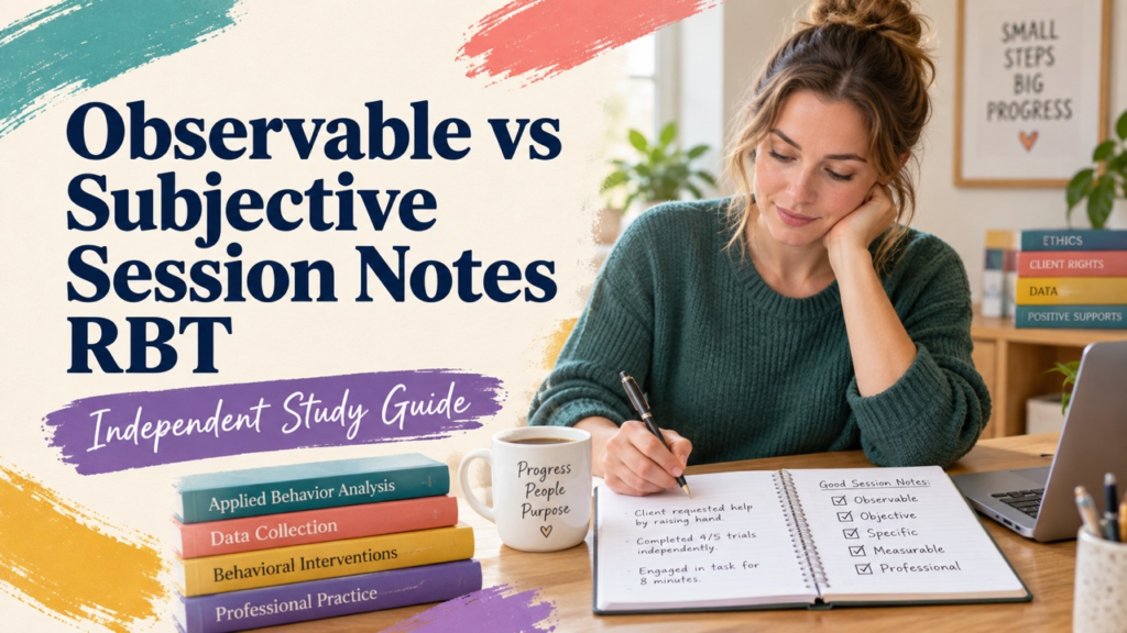observable vs subjective session notes rbt study guide with white adult RBT candidate