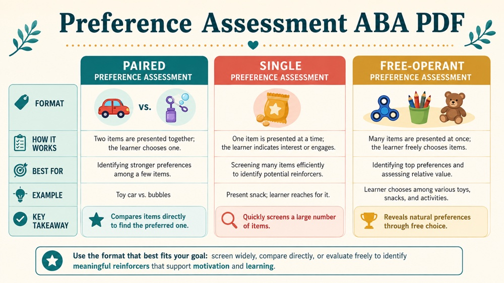 preference assessment aba pdf RBT study checklist