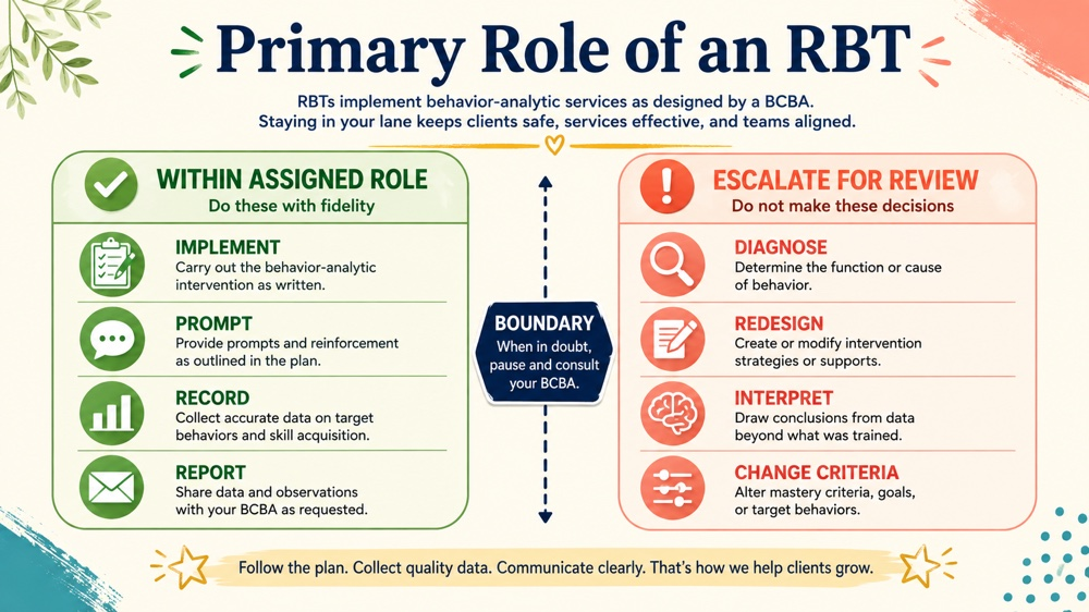primary role of an rbt RBT study checklist infographic